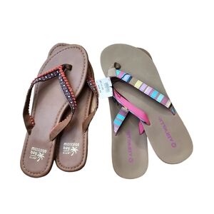 Bundle Of 2 Pairs of Flip Flops Air Walk & Montego Bay Club Size 10‎